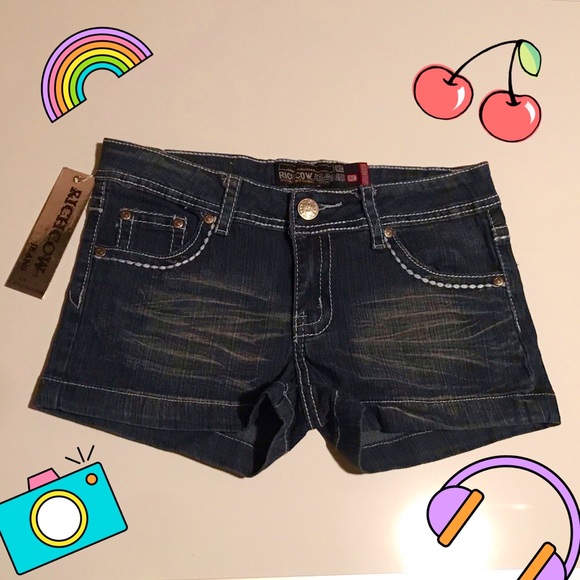 RICHCOW Jean Shorts with rhinestone detail - Picture 1 of 5